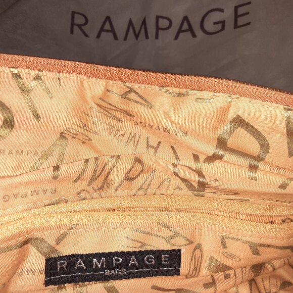 NWOT Rampage Extra Elongated Barrel Handbag Interior and Exterior Compartments - Picture 9 of 10